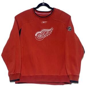 Reebok NHL Hockey Sweater Men's Size Large Pullover Red Long Sleeves